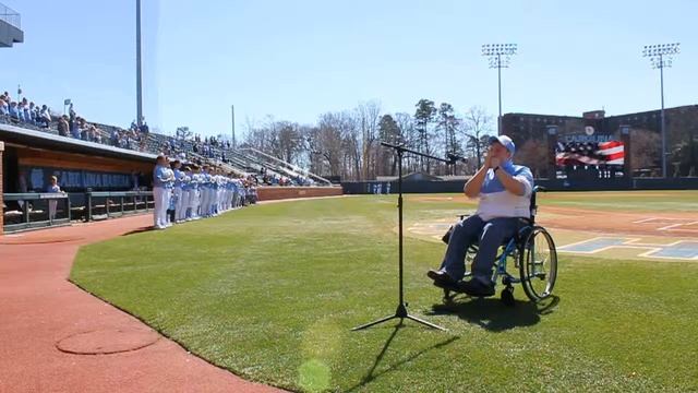 Keith playing National Anthem 3/8/14 at UNC/Pitt baseball game смотреть онлайн