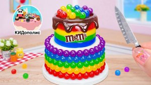готовим миниатюрный разноцветный торт M&M Изысканный рецепт украшения шоколадного торта | КИДополис
