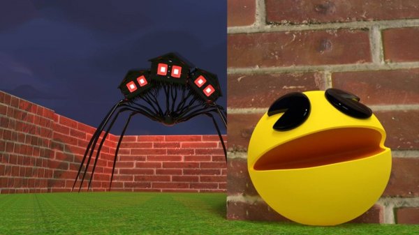 😧 Pacman VS 😱 Монстр Триголовый дом