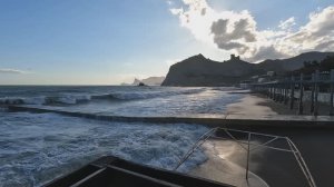 Мощный Шторм в Судаке КРЫМ без комментариев