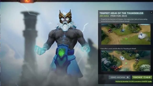 Dota 2 Zeus Arcana - Tempest Helm of the Thundergod смотреть онлайн