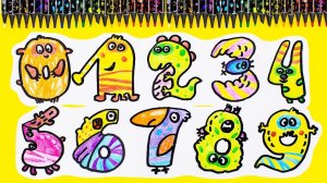 Весёлые Цифры для Малышей. Рисуем и Раскрашиваем Цветными Карандашами!