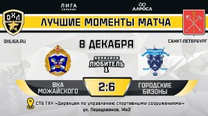 ОБЗОР / ВКА МОЖАЙСКОГО - ГОРОДСКИЕ БИЗОНЫ / 08.12.24 / ОХЛ САНКТ-ПЕТЕРБУРГ / ДИВИЗИОН ЛЮБИТЕЛЬ 1