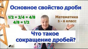 Основное свойство дроби. Что такое сокращение дробей. Математика 5 - 6 класс