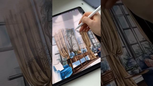 Эффект акварели в Procreate