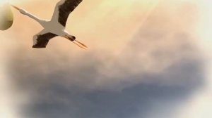 Футаж аист несущий младенца