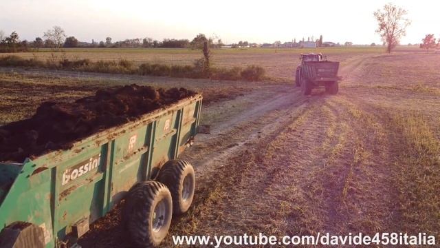 John Deere 6630 & Case IH Puma 175 CVX + Bossini SB2 manure spreaders - Spandimento letame смотреть онлайн
