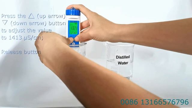 BLE-9909 ec 1413uS/cm calibration, conductivity CAL смотреть онлайн