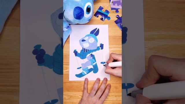 Рисуем Волчонка У на лыжах! 🎿 — Цветняшки — Мультики для детей смотреть онлайн