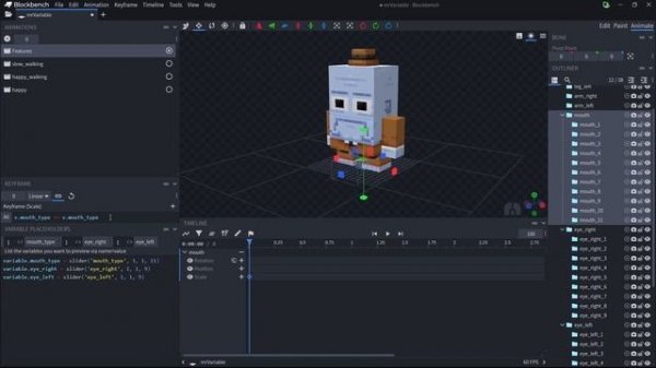 Rigging Faces in Blockbench (using Variables)