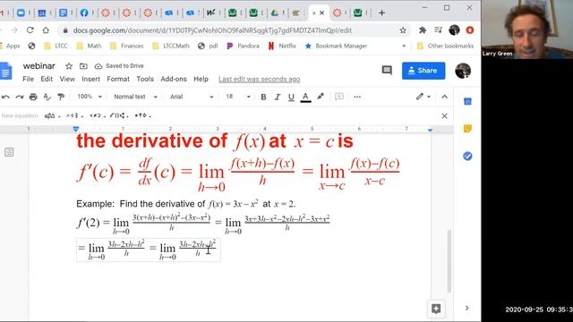 Calculus Webinar on the Definition of the Derivative смотреть онлайн