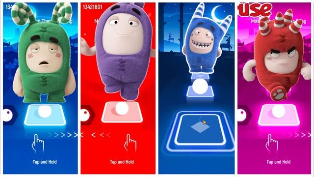 Oddbods Zee VS Oddbods Jeff VS Oddbods Pogo VS Oddbods Fuse | Tiles Hop Edm Rush!