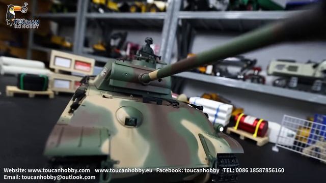Henglong 1/16 Scale 7.0 Plastic German Panther G RTR RC Tank 3879. 360° Turret, BB pellets shooting смотреть онлайн