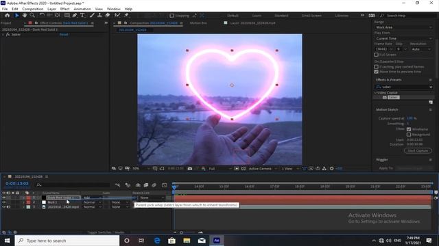 Neon Heart Effect After Effect Tutorial In Hindi !! Suhail Khan Reel 🥰🥰
