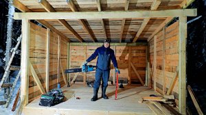 Пять дней в ТАЙГЕ. Укрытие от ВОЛКОВ. ПОГОДА ПОРТИТСЯ. Силы на ИСХОДЕ. Сделал, КРЫШУ. СТЕНЫ. ПОЛЫ.