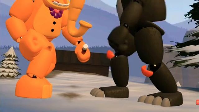 Фнаф 6 Lefty Vs аниматроник слон и рокстар Foxy