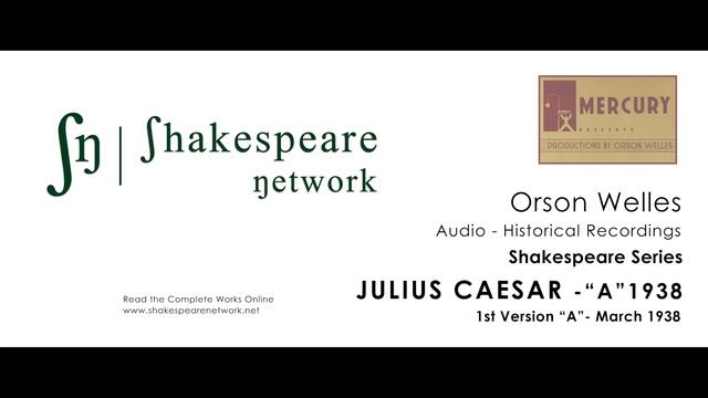Julius Caesar - Orson Welles - Shakespeare - 1938 - "A" - HD Fully Restored and Remastered смотреть онлайн