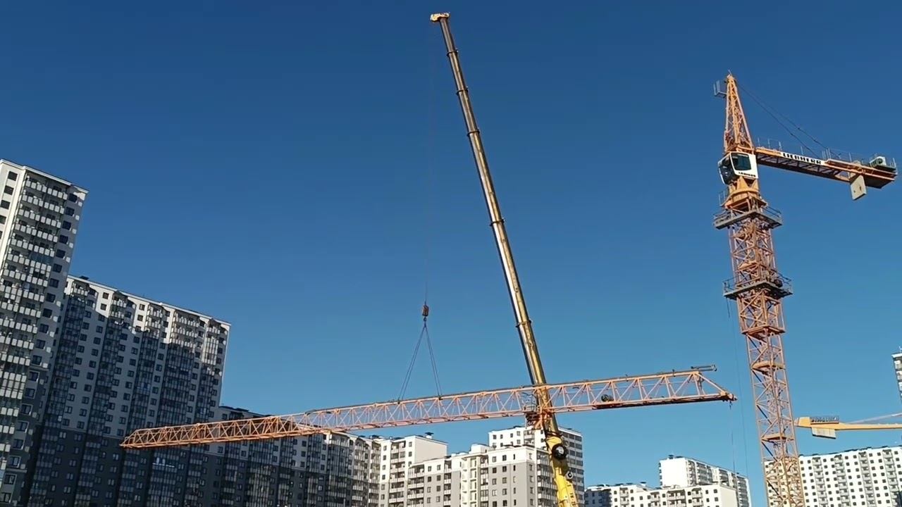Монтаж стрелы башенного крана смотреть онлайн