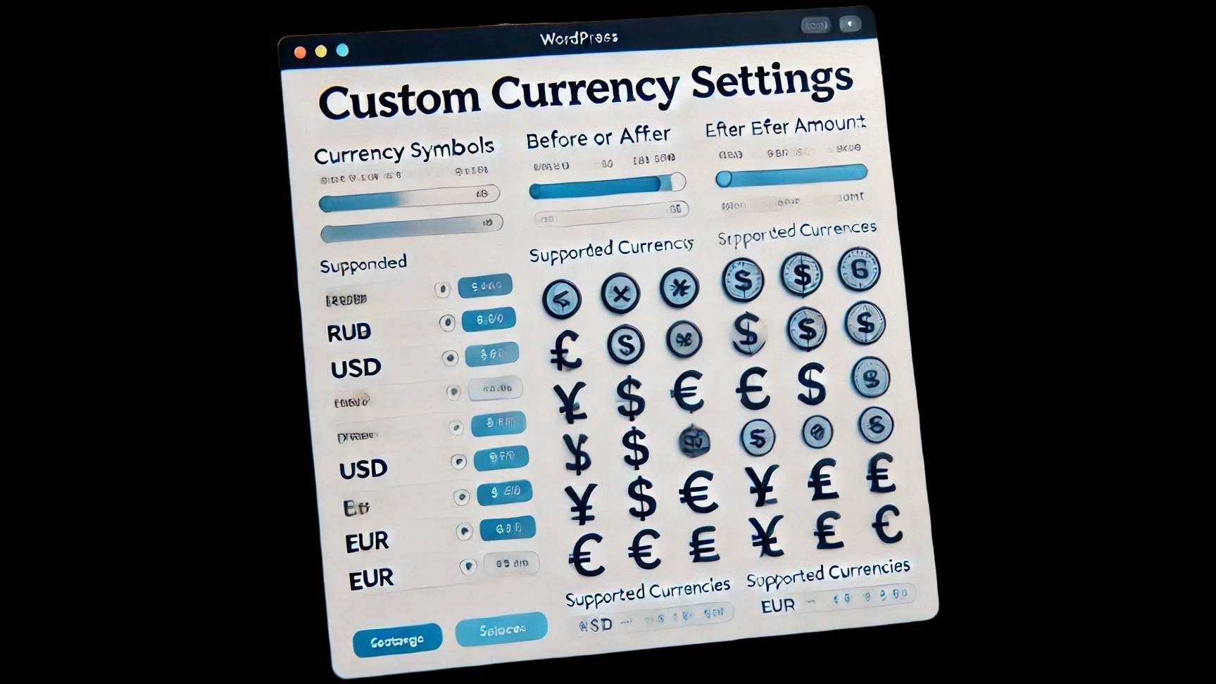 Custom Currency Settings