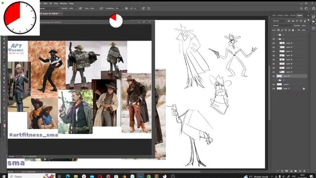 Арт Фитнес. День 15. Наброски персонажей смотреть онлайн