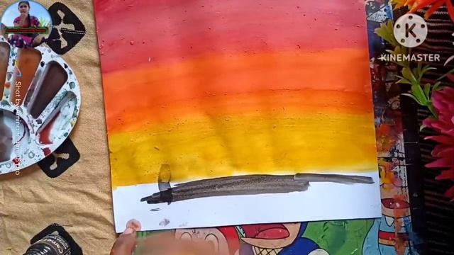 (Day Sun) poster colours painting @easy (step by step)# 4 colour (Amina) Drawing / House Kan toli смотреть онлайн