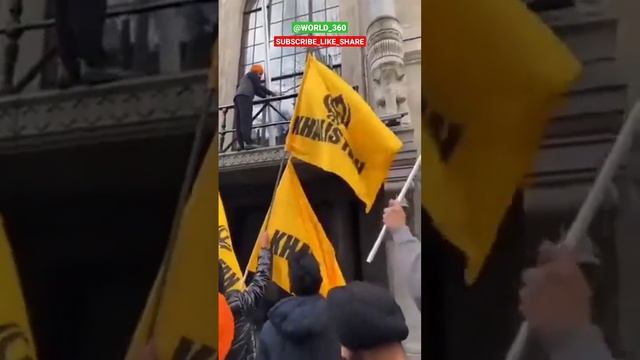 SIKHS removing Indian flag from the Indian embassy in UK. смотреть онлайн