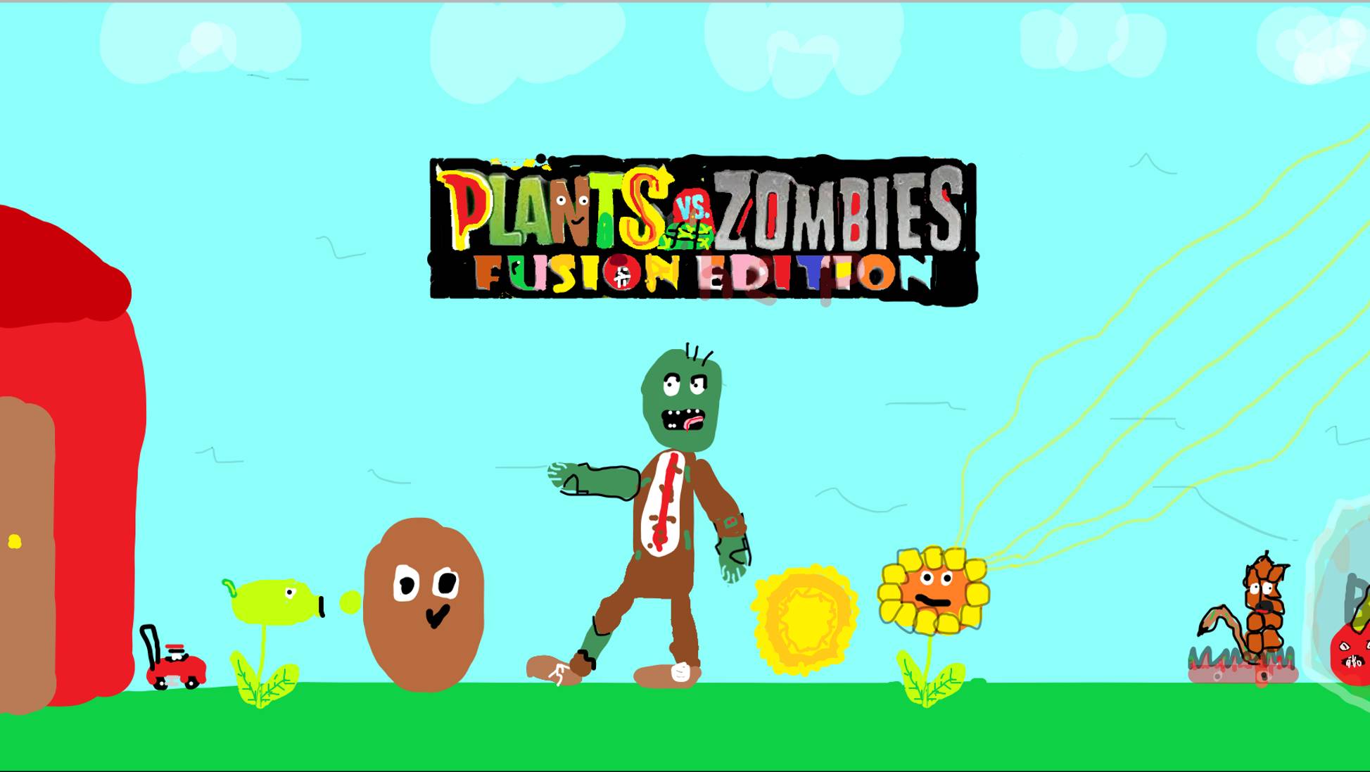 Plants vs Zombies Fusion Edition,1-4level-(1-4уровень,растения протев зомби)