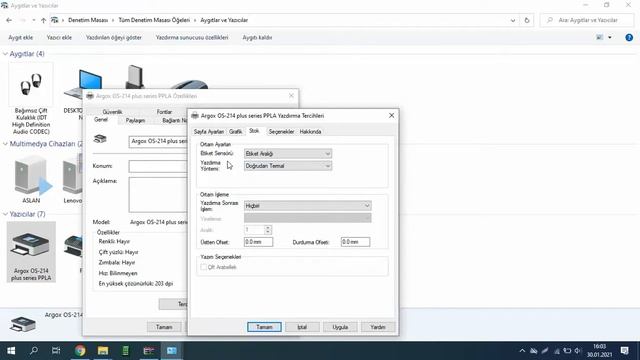 Argox OS-214 Plus Yazıcı Kurulumu Ve Ayarları.  Argox Barcode Printer Setup And Settings