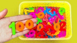 Числа 1-100! Ищем Цифры в Воде с Пеной!
