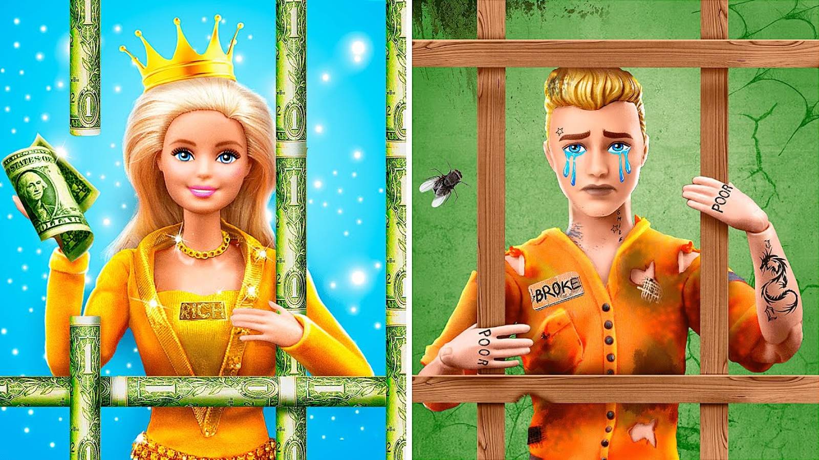 Богатая Барби и бедный Кен - 31 идея для кукол