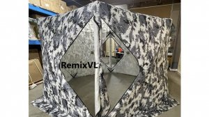 Магазин RemixVL: Видео обзор Палатка 1636A Куб 360х360х220 утепленная зимняя 4 входа + дымоход