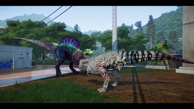 T-Rex Vs Spinosaurus Vs Carnotaurus - Jurassic World Evolution