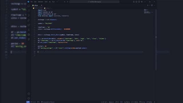 Разрабатываем Mean Reversion Channel на Python для разработки торгового алгоритма | CCXT, PANDAS