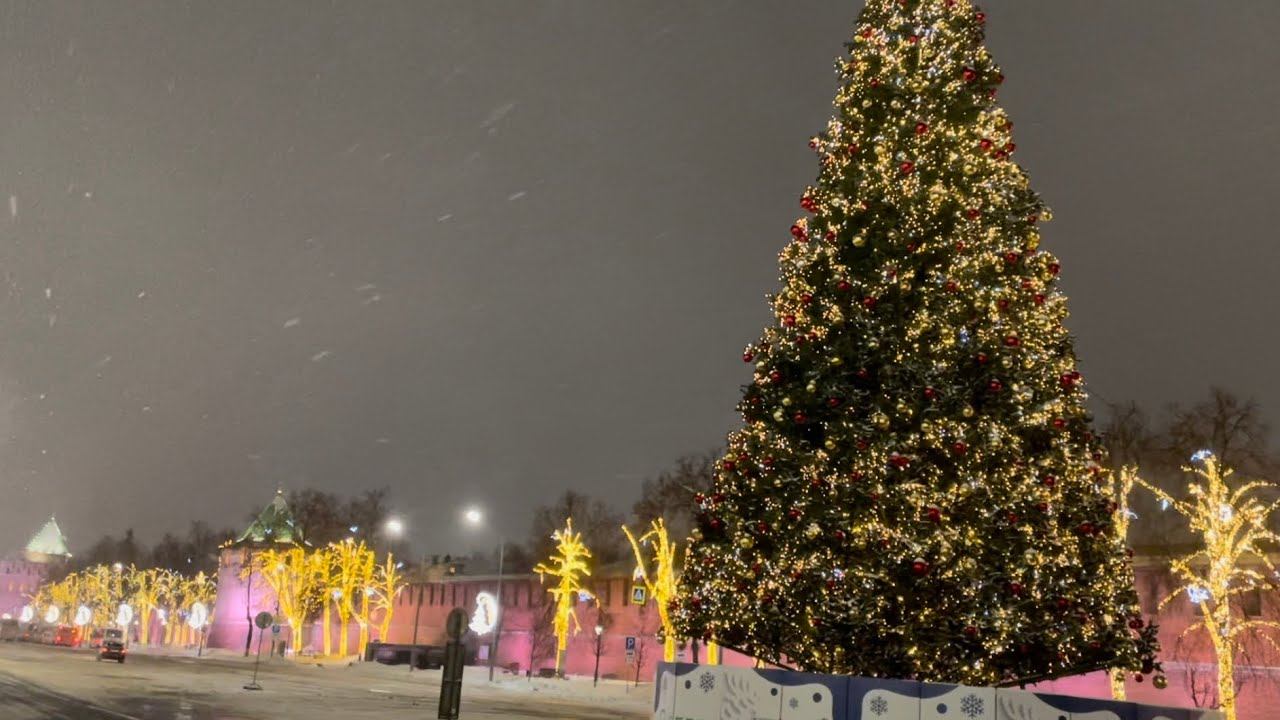 Предновогодний Нижний Новгород | Площадь Минина и Пожарского | Нижегородский Кремль | смотреть онлайн