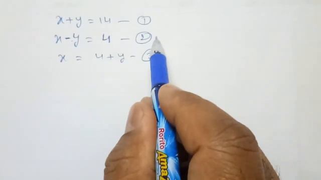 Ex 3.3,Q1(1), x+y=14, x-y=4, solve for X and y by the method of substitution, class 10 смотреть онлайн