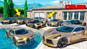 Угнал кучу золотых чит тачек и огромный монстр трак у мажора за 180 сек! Битва воров в ГТА 5 Онлайн