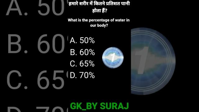 What Is The Percentage Of Water In Our Body? #short #viral #study