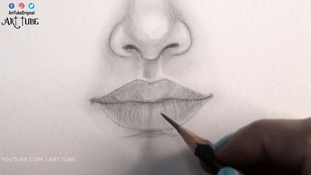 How to Draw Realistic LIPS | Easy LIPS Shading Technique for beginners | Lip Sketch - ART Tube смотреть онлайн