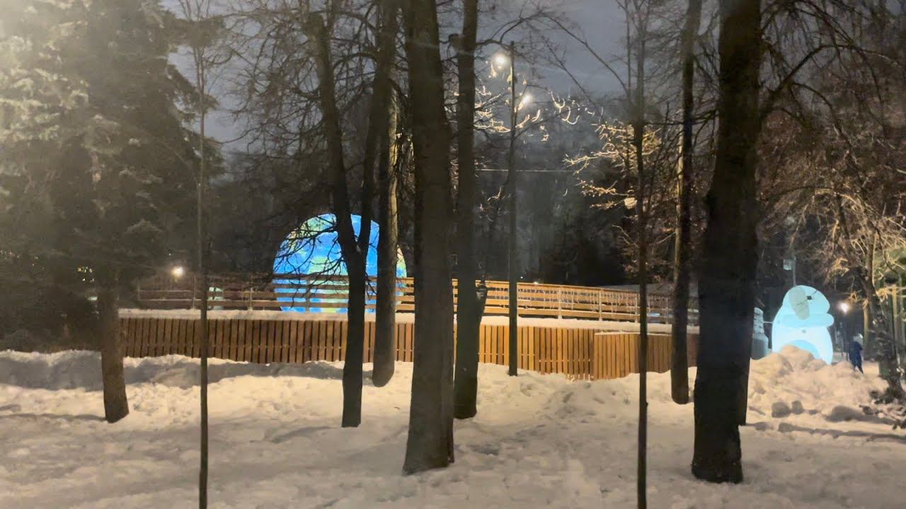 Новогодняя атмосфера в Парке Швейцария, Нижний Новгород. смотреть онлайн