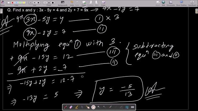 Find x and y : 3x - 5y = 4 and 2y + 7 = 9x смотреть онлайн