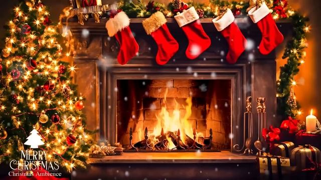 Рождественские мелодии, Новый год, старые новогодние мелодии и песни, камин, новогодняя атмосфера смотреть онлайн