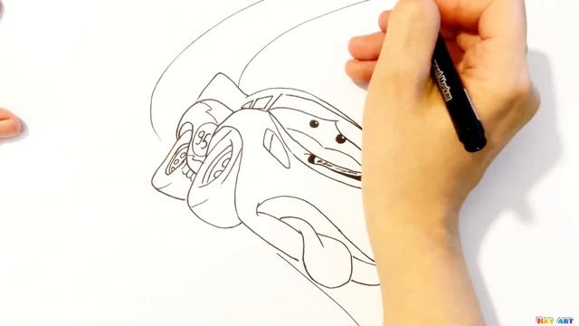 How to draw Lightning McQueen from cars and coloring 🏁🚘🏁 смотреть онлайн