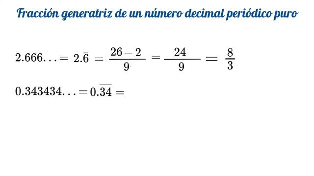 Fracción generatriz de un decimal periodico puro смотреть онлайн