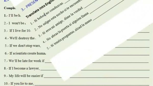 CONDITIONAL SENTENCES ( Conditionals 0,1 and 2)