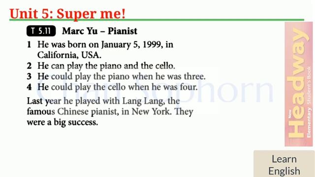 New Headway Elementary Student's Book 4th - Unit 05