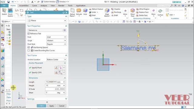 Siemens NX | Unigraphics | 3D Modeling Course | insert Text in sketches смотреть онлайн
