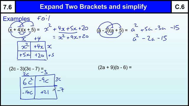 7.6 Expanding 2 Brackets Basic Maths Core Skills GCSE Grade C Level 7 help смотреть онлайн