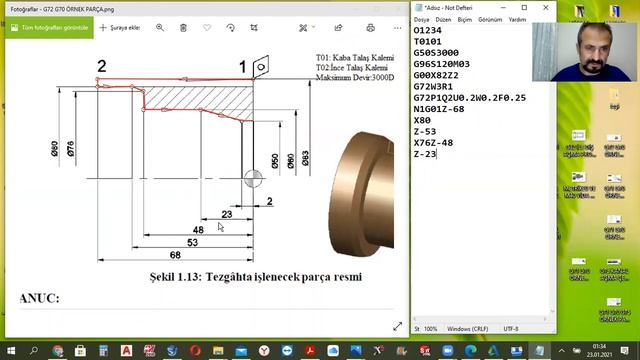 CNC TORNA FANUC G72 G70 ÇEVRİMLERİ İLE PROGRAM YAZMA смотреть онлайн