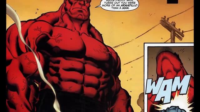 Red Hulk Lifts Thor's Hammer: Red Hulk Green Hulk
