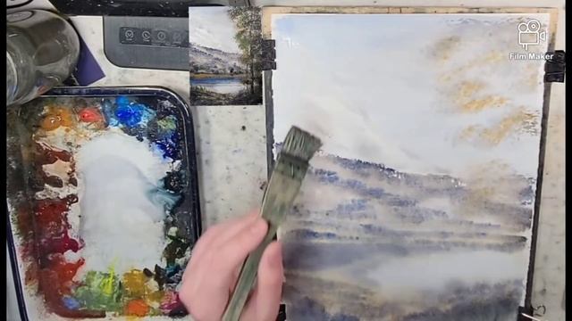 420) Watercolor Landscape Tutorial: Fast and Loose Mountain Painting смотреть онлайн